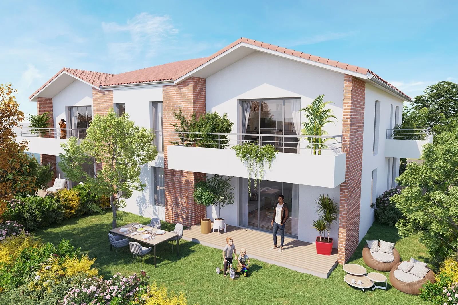 Les Jardins de St-Simon — vue sur les collectifs